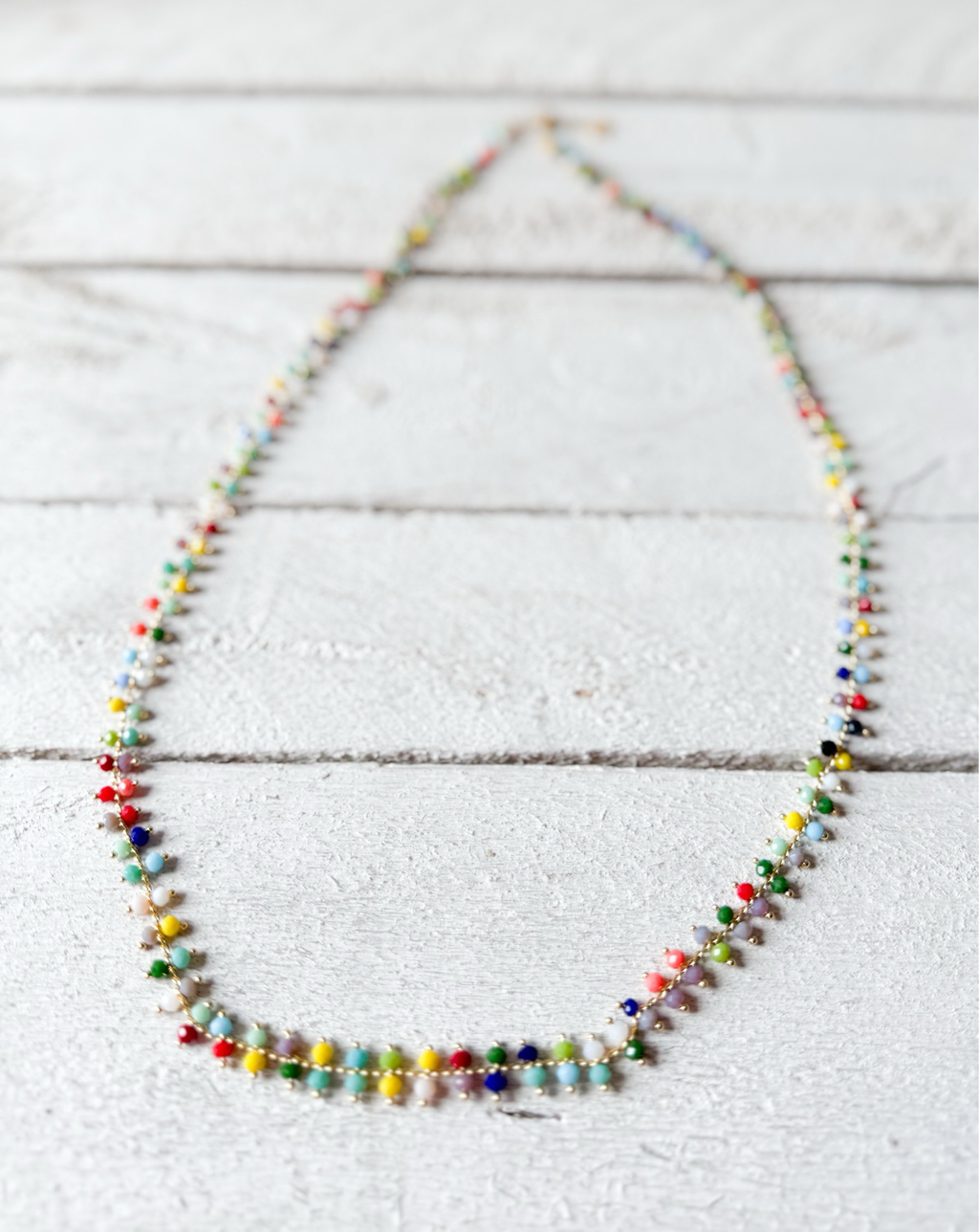 Collar cadena bolitas colores