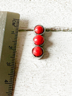 Pendientes tres piedras rojas