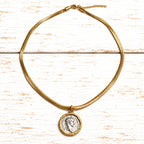 Gargantilla moneda acero reversible