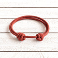 Pulsera nudos cuero envejecido teja