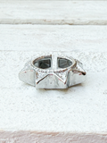 Anillo picos plateado