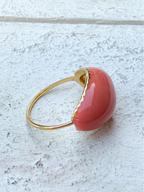 Anillo coral esmalte