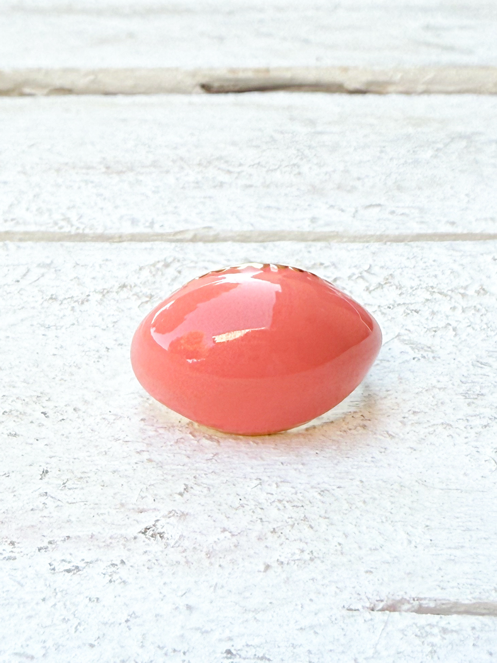 Anillo coral esmalte