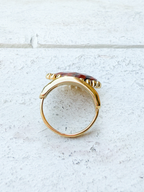 Anillo pedrusco enmarcado teja