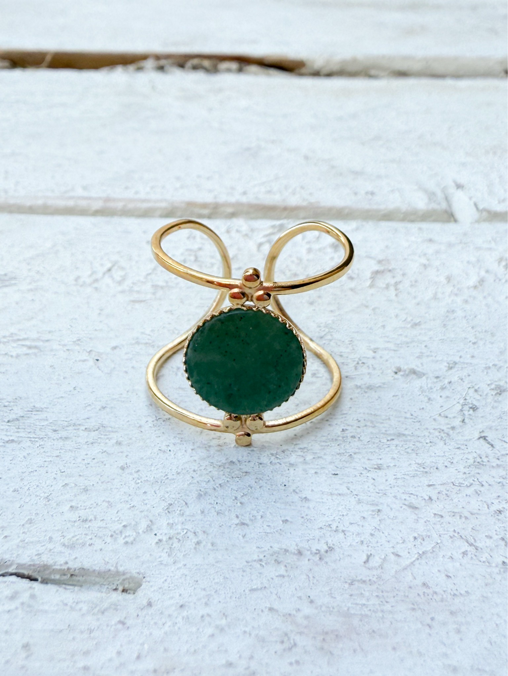 Anillo acero redondo verde