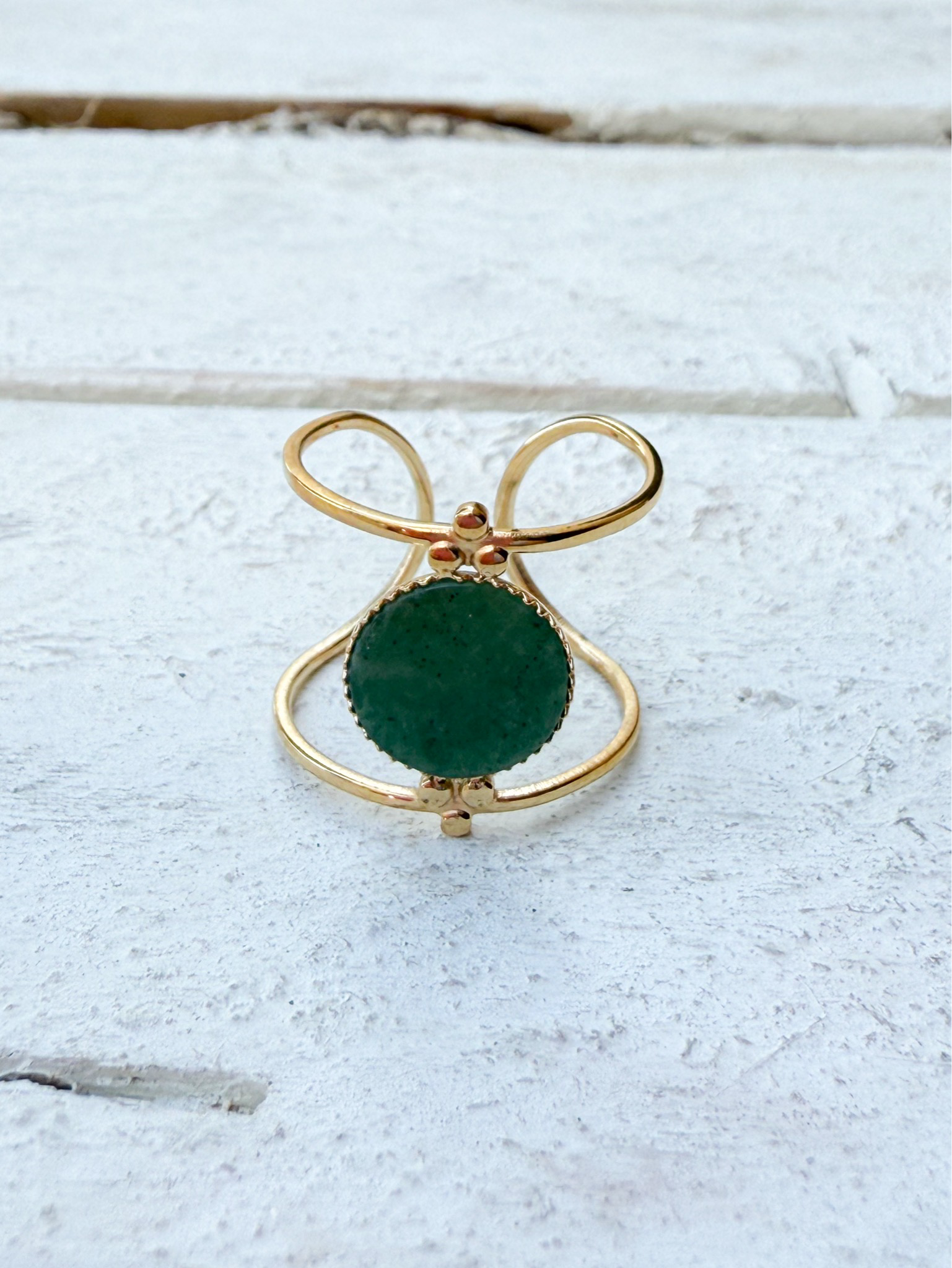 Anillo acero redondo verde
