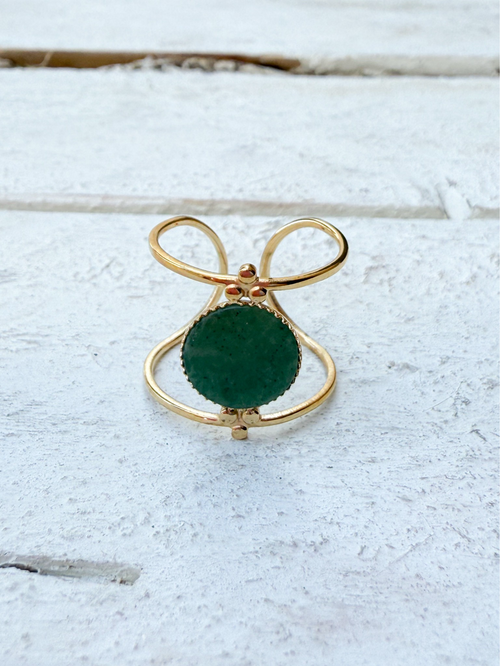 Anillo acero redondo verde
