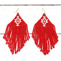 Pendientes miyuki tribal rojo