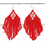 Pendientes miyuki tribal rojo