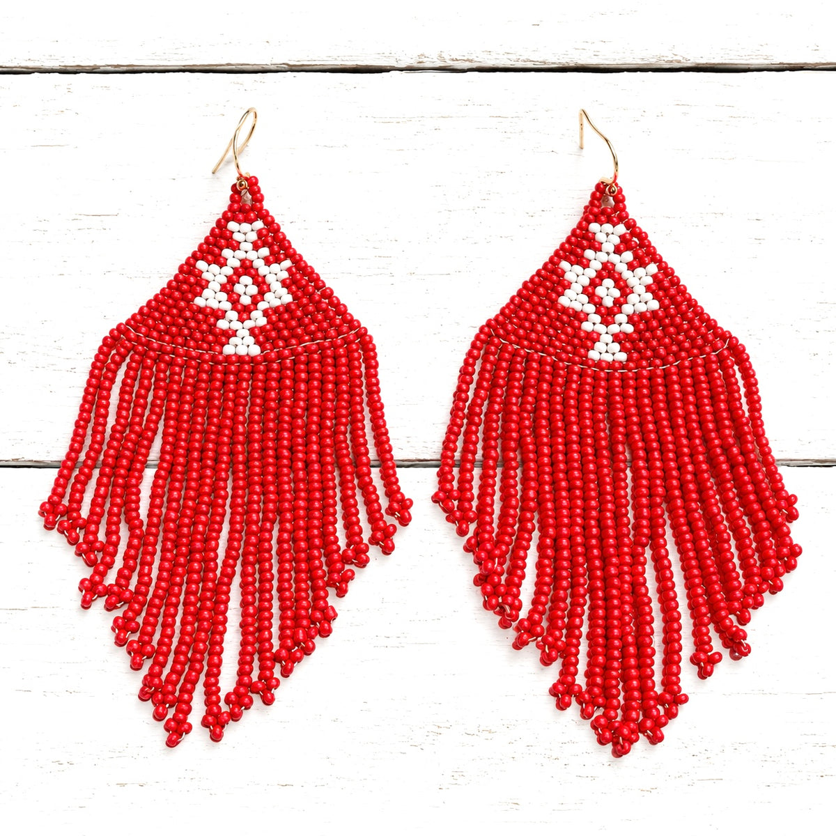 Pendientes miyuki tribal rojo