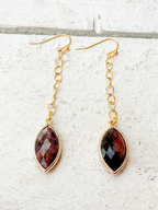 Pendientes cadena gota piedra