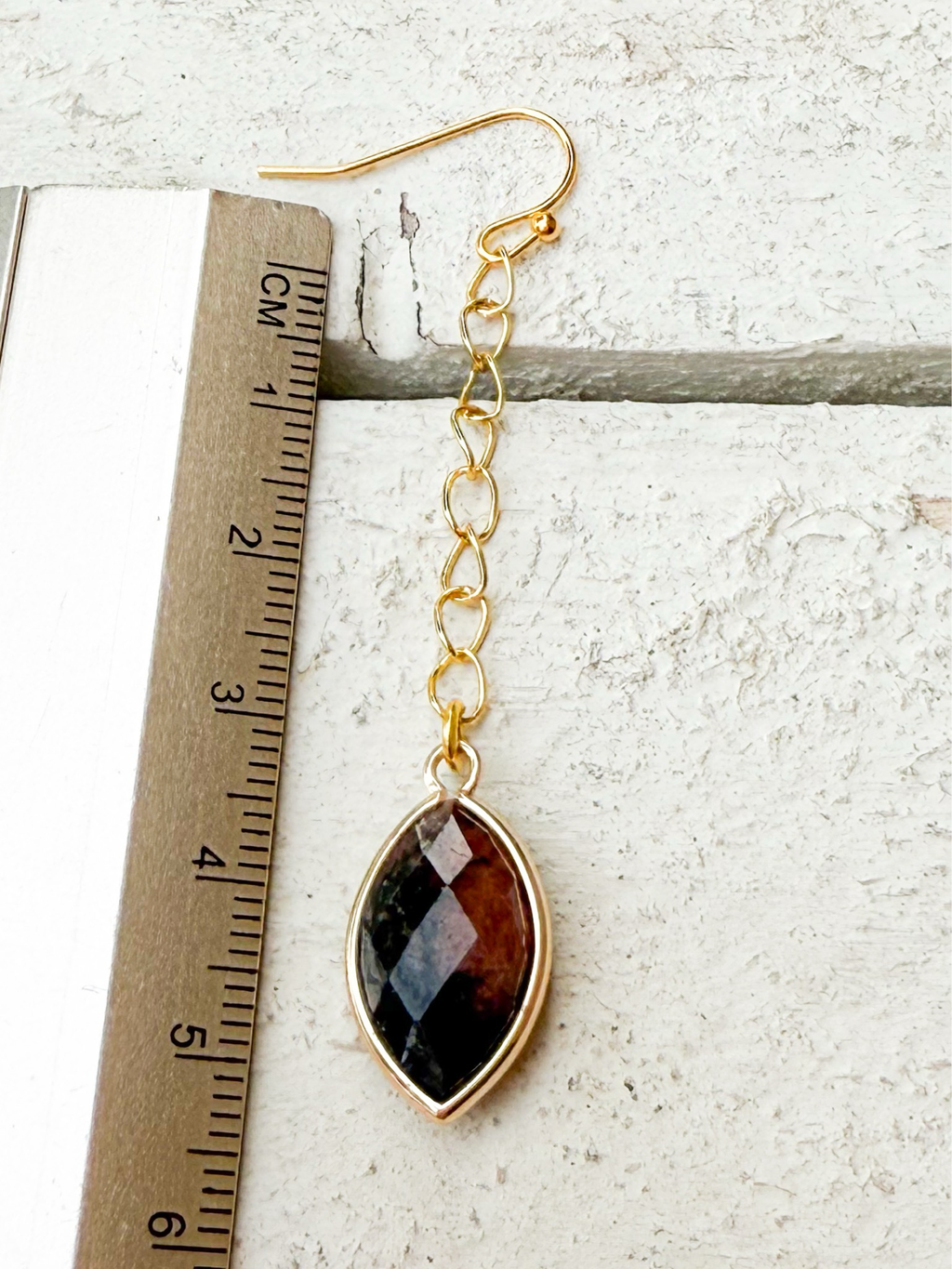 Pendientes cadena gota piedra