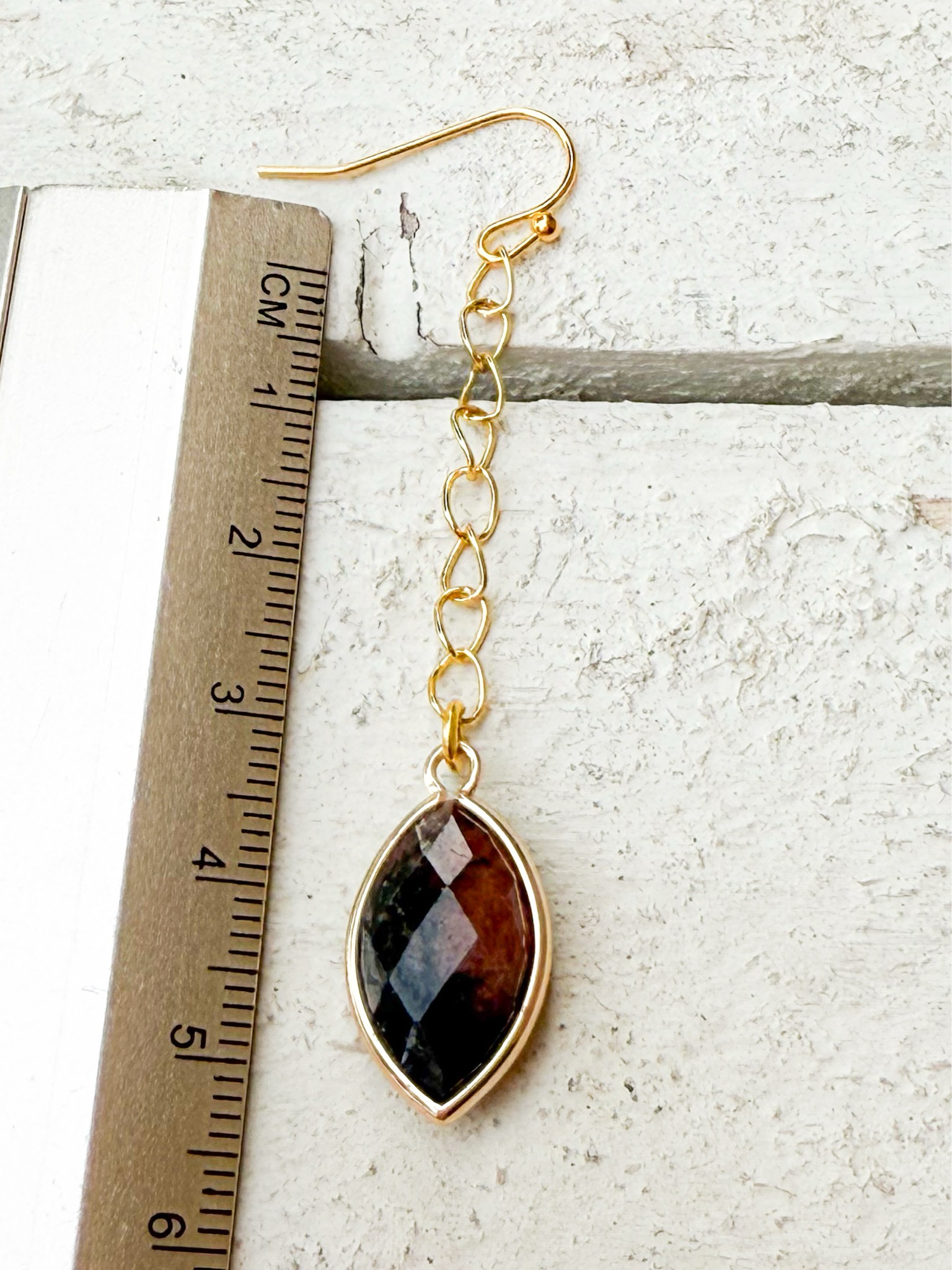 Pendientes cadena gota piedra
