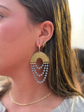 Pendientes cortina triple gris