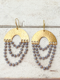 Pendientes cortina triple gris