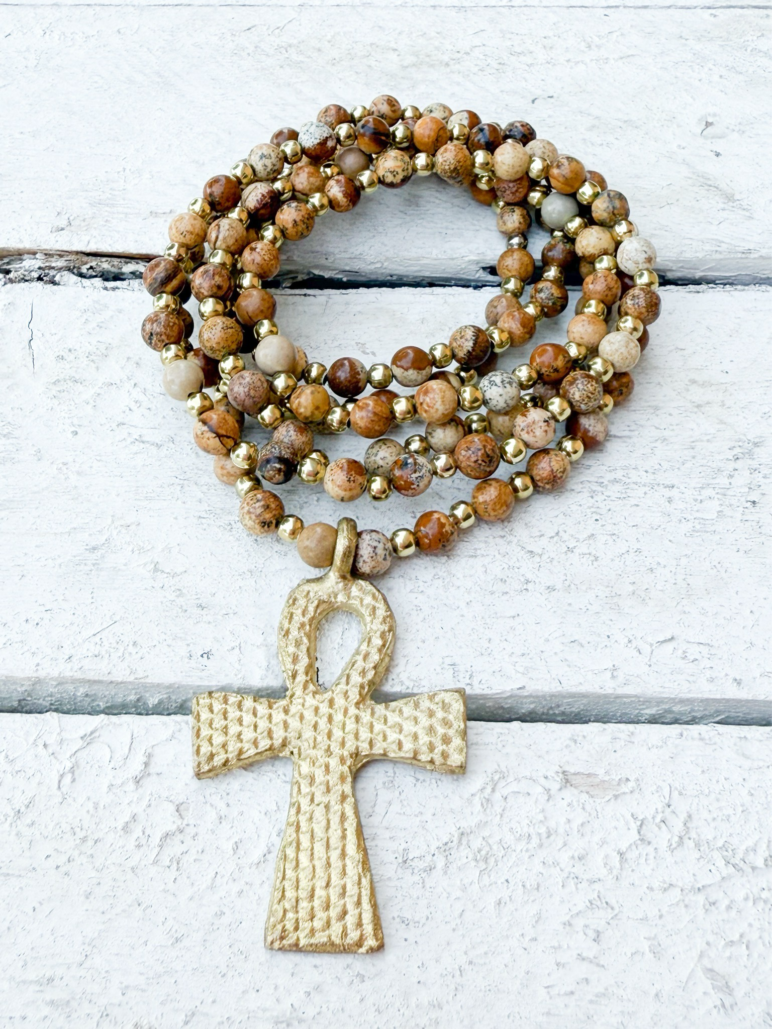 Collar cruz jaspe