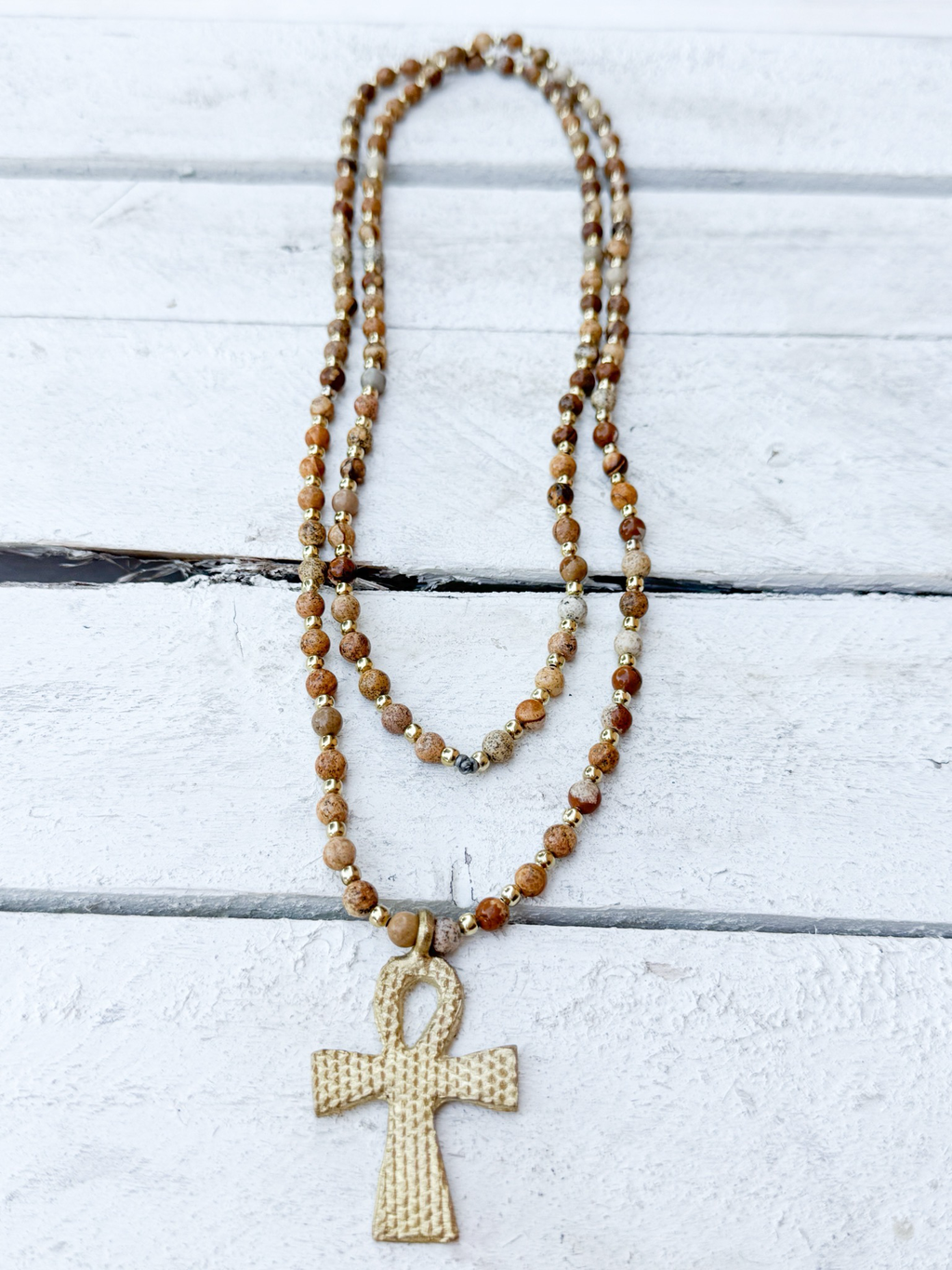 Collar cruz jaspe