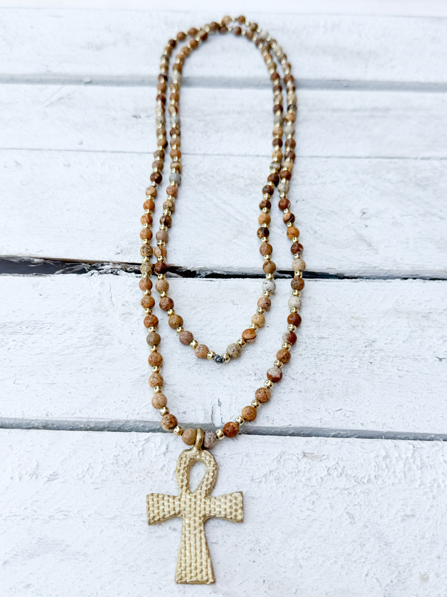 Collar cruz jaspe