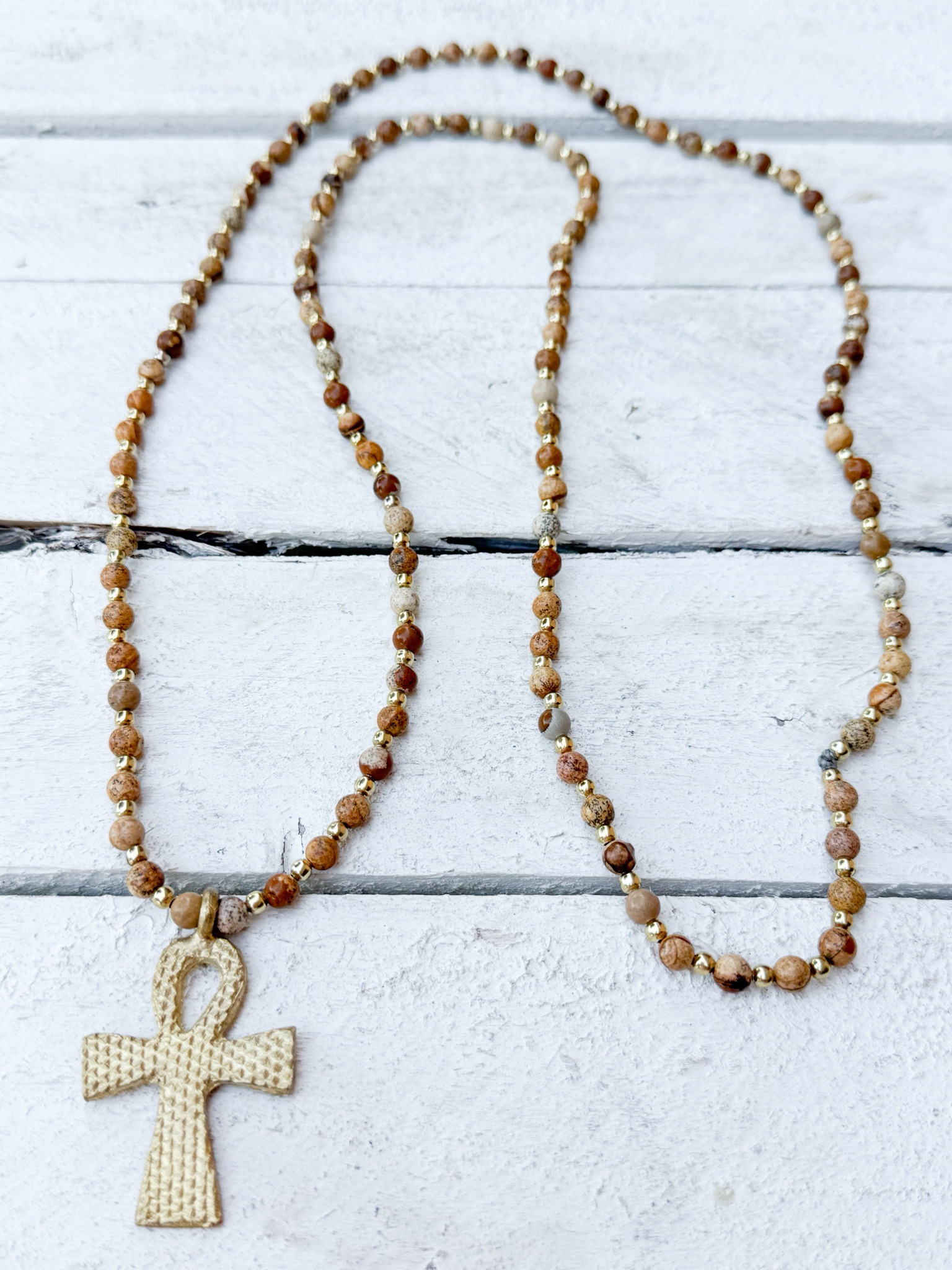 Collar cruz jaspe