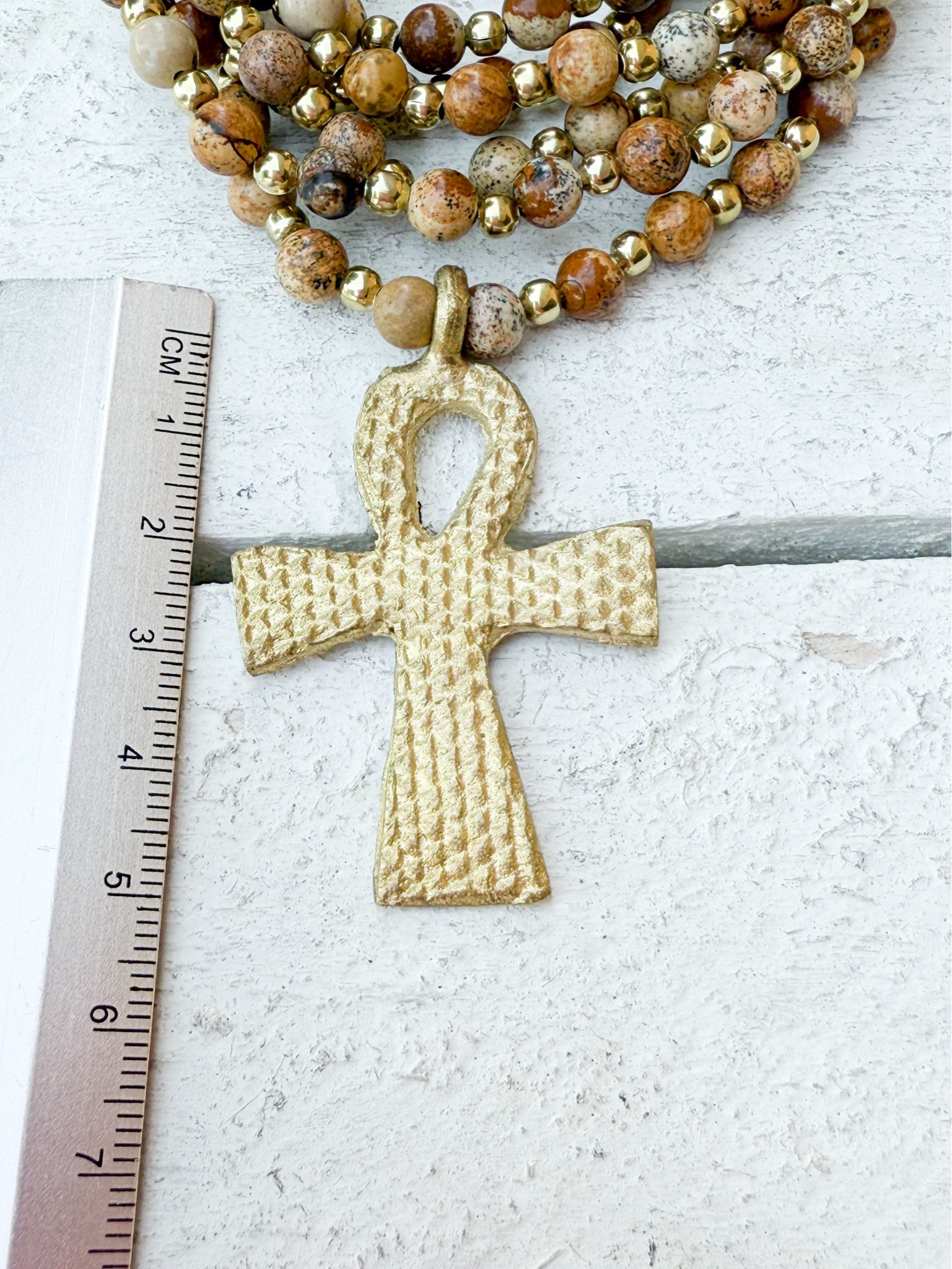 Collar cruz jaspe