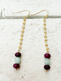 Pendientes cadena piedras mix