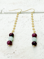 Pendientes cadena piedras mix