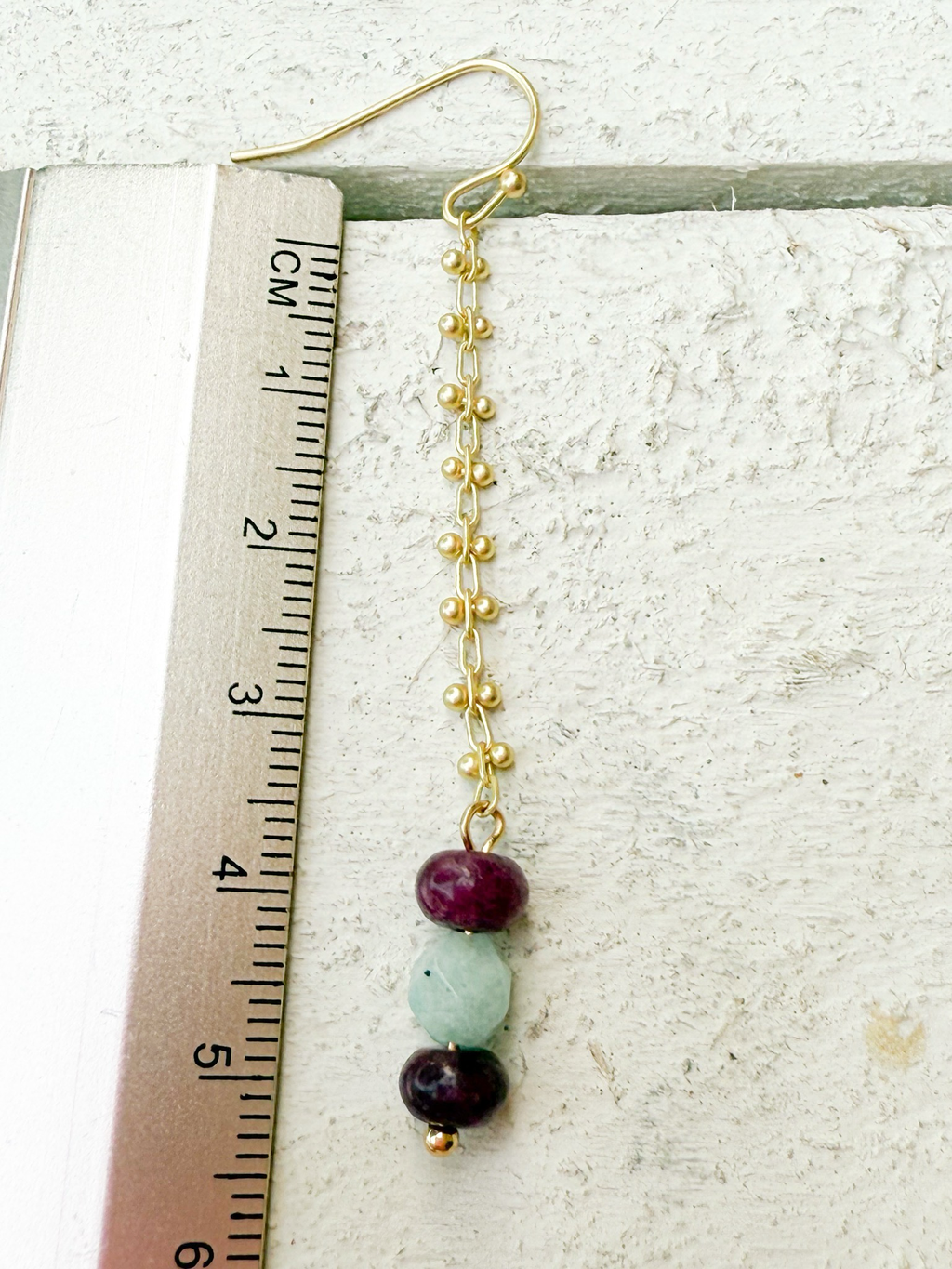 Pendientes cadena piedras mix