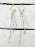 Pendientes cristal pompón cadena
