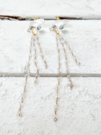 Pendientes cristal pompón cadena