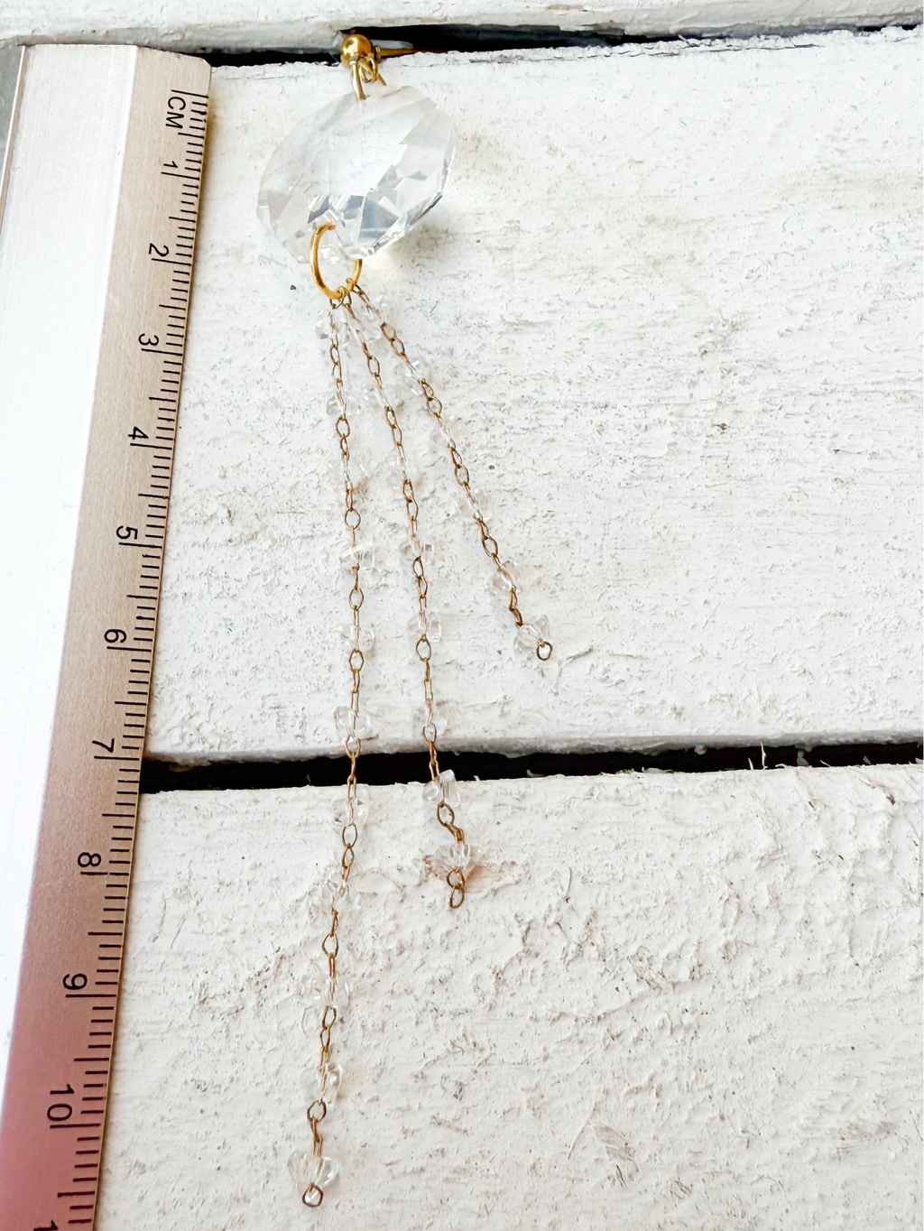 Pendientes cristal pompón cadena