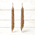 Pendientes pompón Miyuki dorado