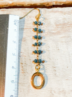Pendientes doble piedra azul