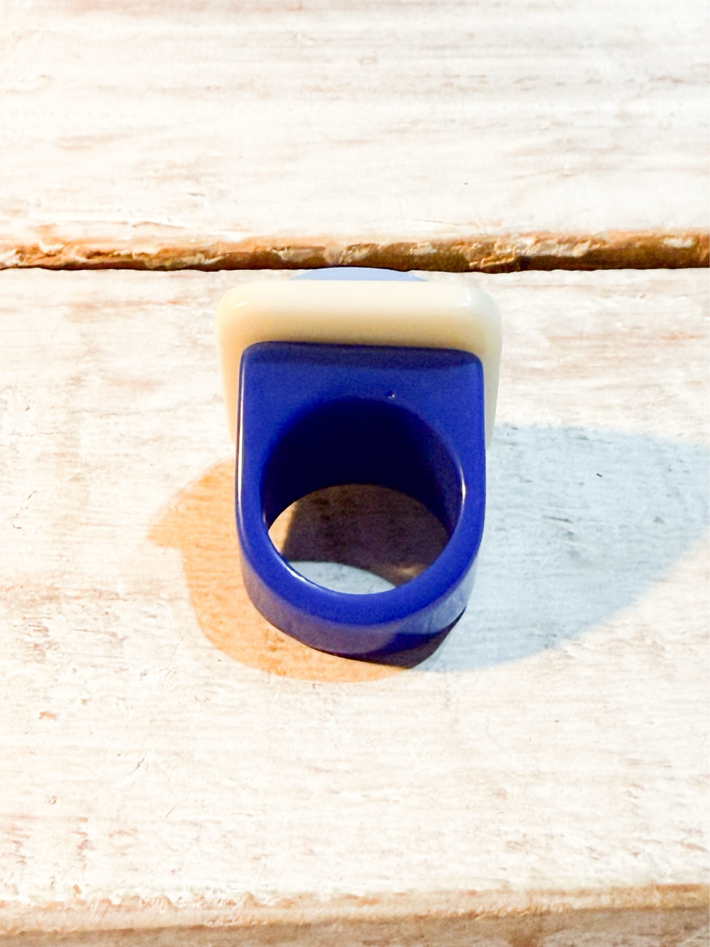 Anillo resina azul