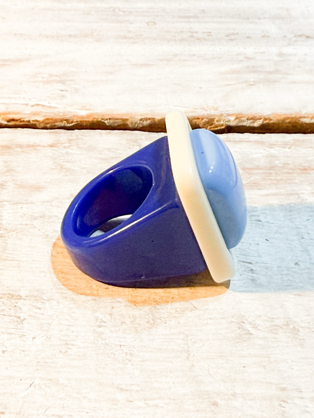 Anillo resina azul