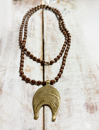 Collar tribal piedra marrón