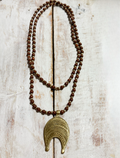 Collar tribal piedra marrón