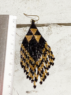 Pendientes miyuki negro y dorado