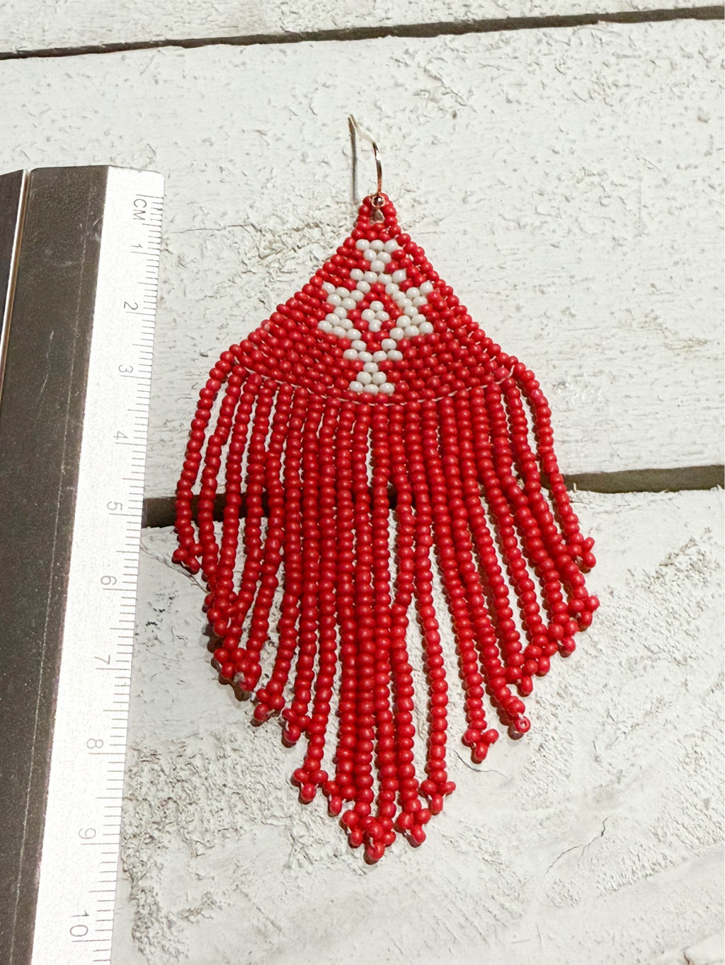 Pendientes miyuki tribal rojo
