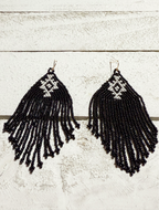 Pendientes miyuki tribal negro