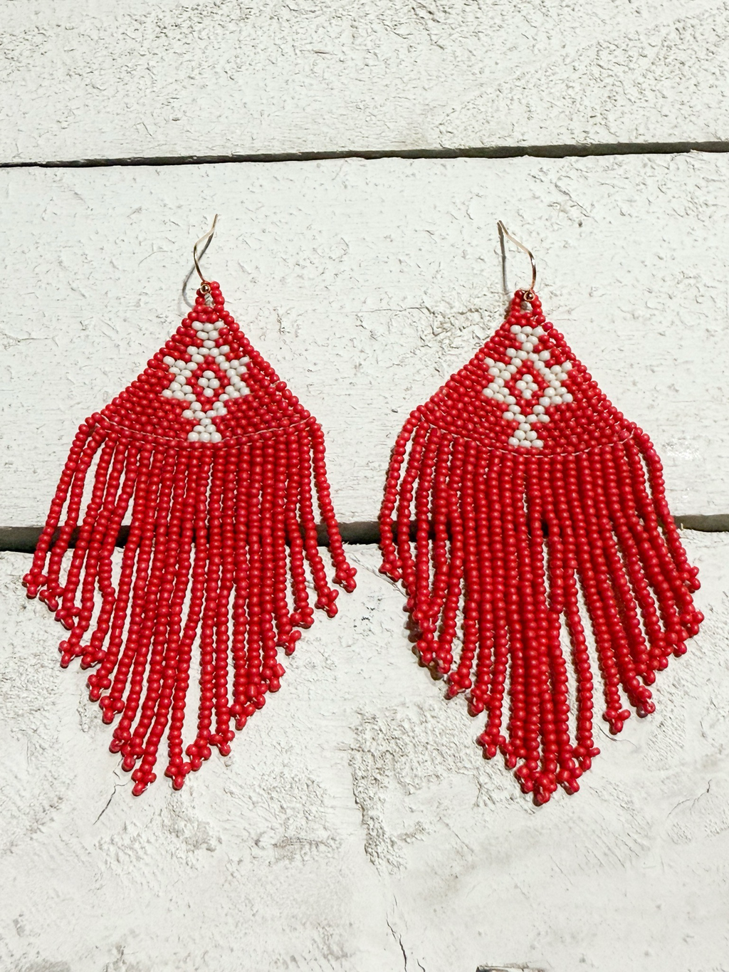 Pendientes miyuki tribal rojo
