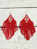 Pendientes miyuki tribal rojo