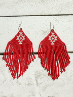 Pendientes miyuki tribal rojo