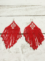 Pendientes miyuki tribal rojo