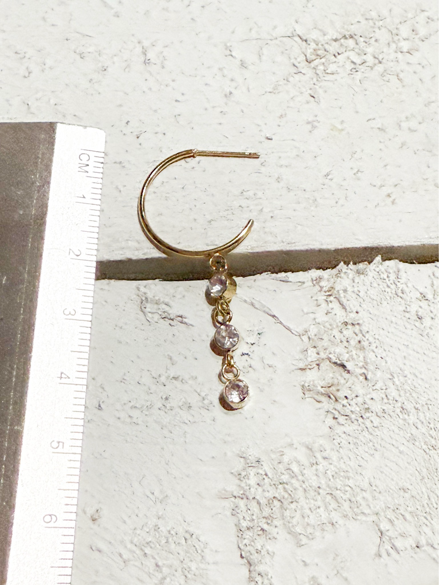 Pendientes aro cadena circonitas