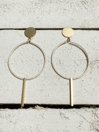 Pendientes aro barra natural