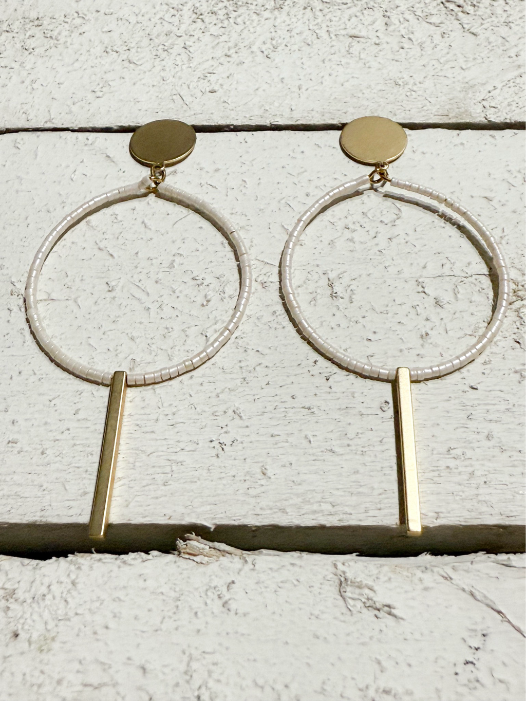 Pendientes aro barra natural