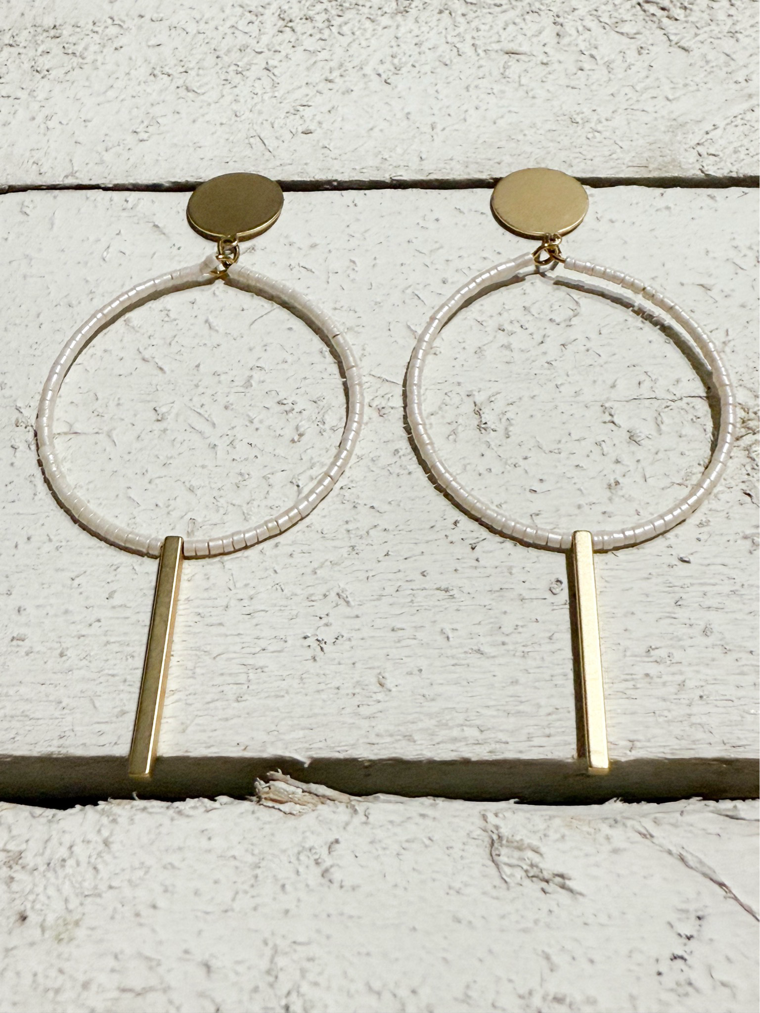Pendientes aro barra natural