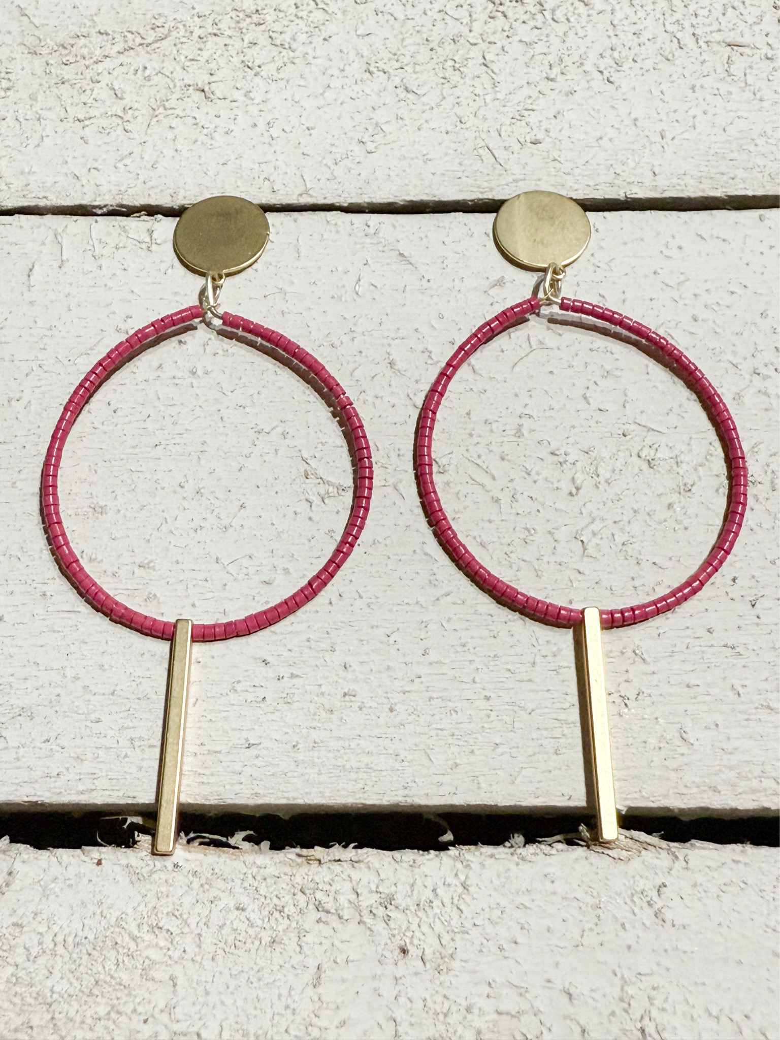 Pendientes aro barra fresa
