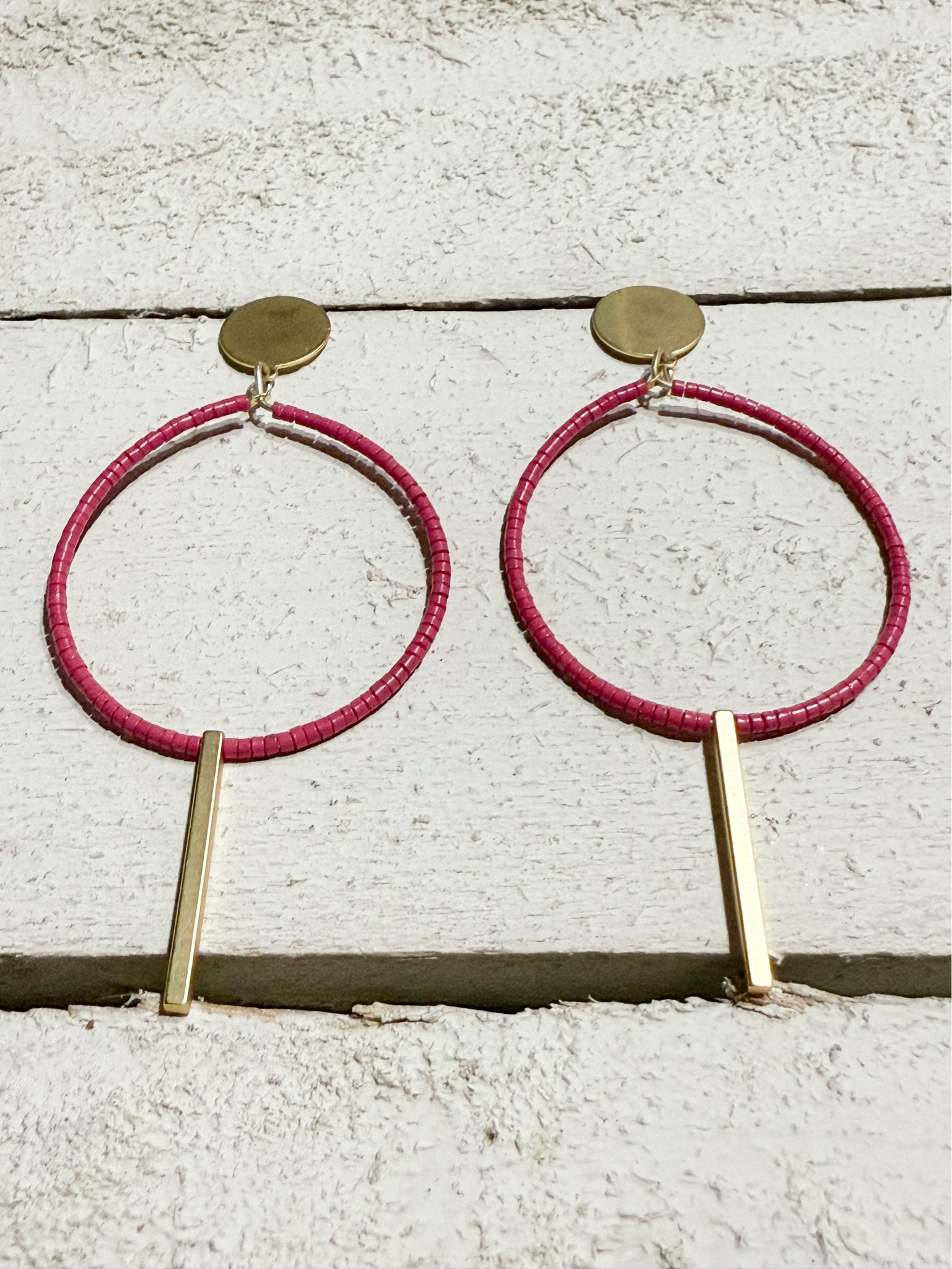 Pendientes aro barra fresa