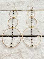 Pendientes triple aro cadena negro